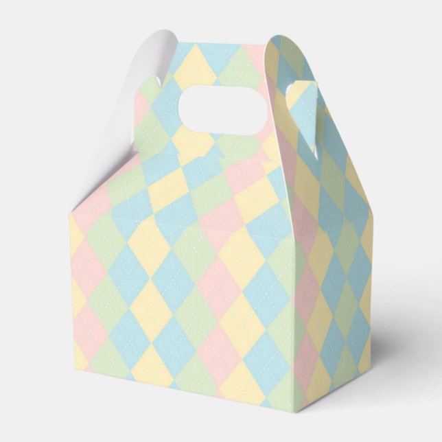 Argyle vår/Påskpastellfärgat mönster Presentaskar (Framsidan Sidan)
