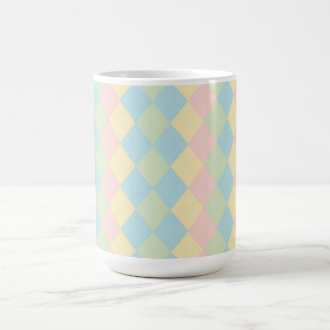 Argyle vårpastellfärgat mönster kaffemugg (Center)