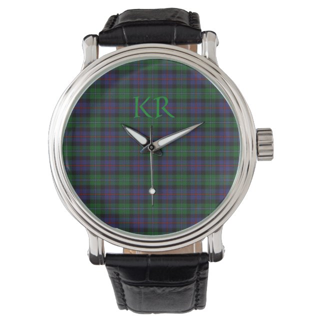 Argyll District Tartan med monogram / initialer Armbandsur (Framsida)