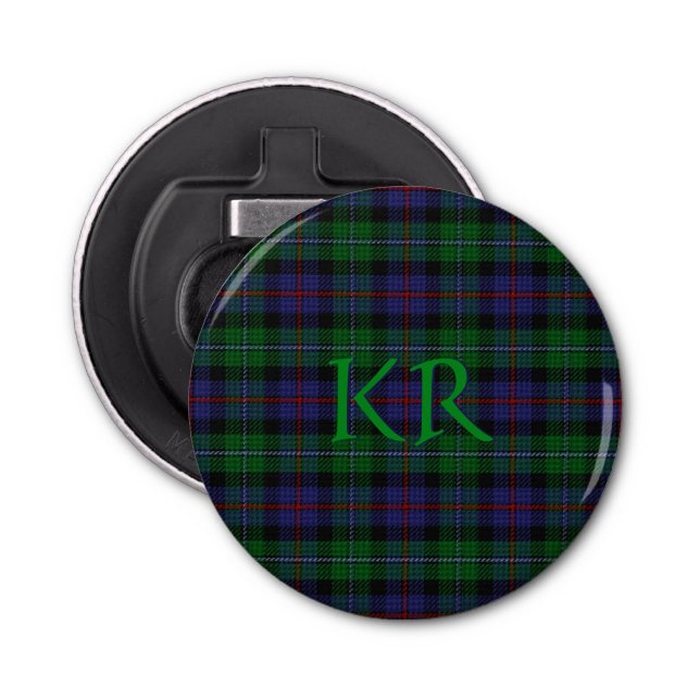 Argyll District Tartan med monogram / initialer Flasköppnare (Framsidan)