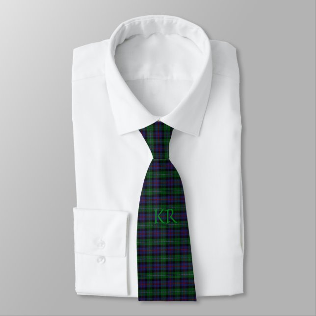 Argyll District Tartan med monogram / initialer Slips (Bunden)