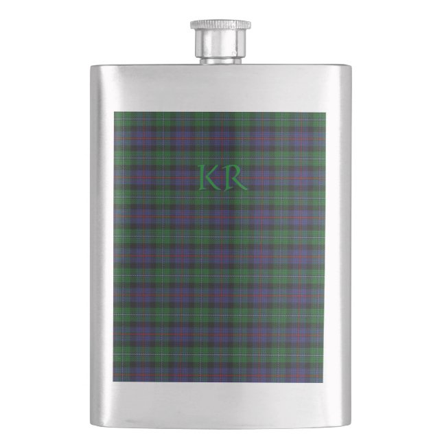 Argyll District Tartan med monogram / namn Fickplunta (Framsidan)