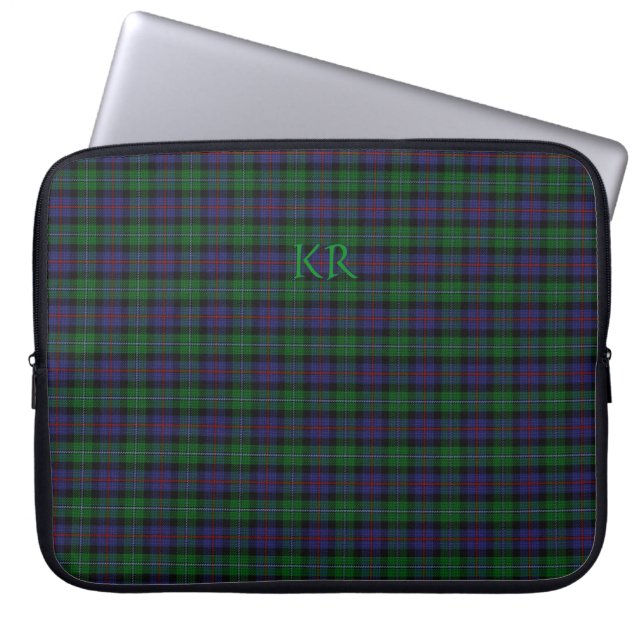 Argyll District Tartan med monogram / namn Laptop Fodral (Framsidan)