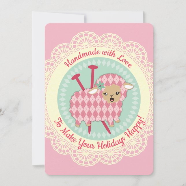 Argyllene får som stickar nål julkort (Framsida)