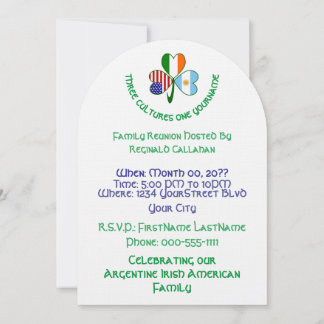 Arhentinr Irish USA flagga Shamrock Personal Reuni Inbjudningar