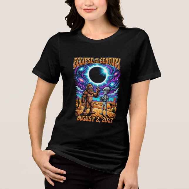 Århundradets Förmörkelse 2 Augusti 2027 Historisk T Shirt (Framsida)