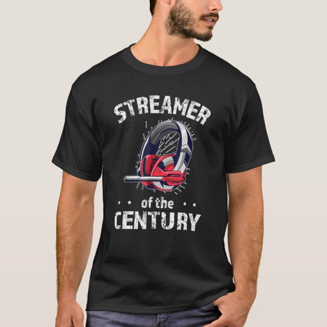 Århundradets Streamer Spel Headset Streamer T Shirt (Framsida)