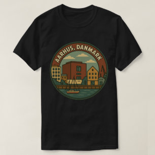 Århus Danmark stadsbild T Shirt