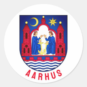 Århus jacka av arm - DANMARK Runt Klistermärke