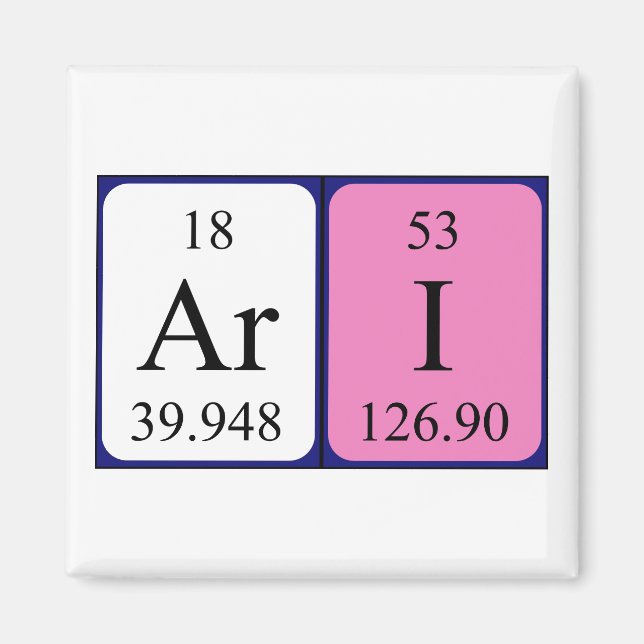 Ari Periodisk bord namn magnet (Framsidan)