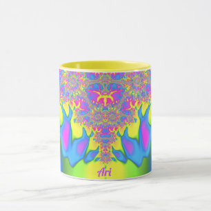 ARI ~ Zany 3D Fractal ~ Söt Mulitfärgad Mugg
