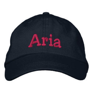 Aria Embroized Baseball Cap Navy Shock rosa Broderad Keps