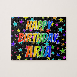 "ARIA" Första Namn, Roligten "GRATTIS PÅ FÖDELSEDA Pussel