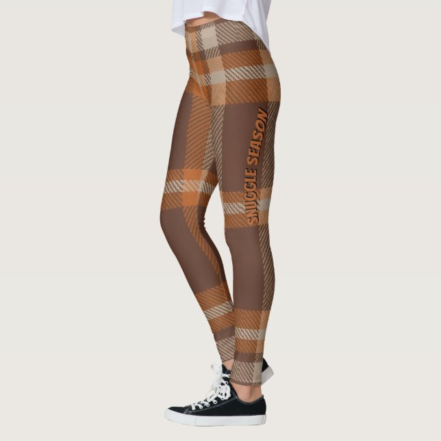 Aria Grace Autumn Hearth Cozy Plaid Pattern Vol 11 Leggings (Vänster)