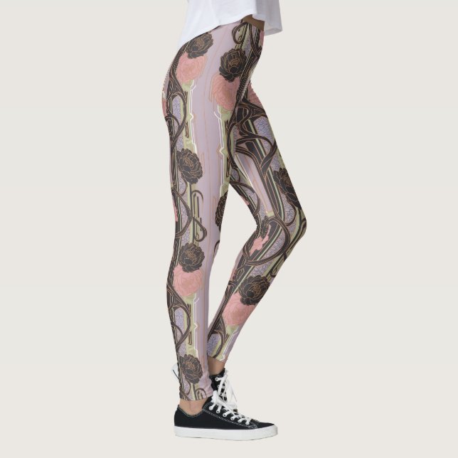 Aria Grace Urban Bloom Architectural Floral Design Leggings (Höger)