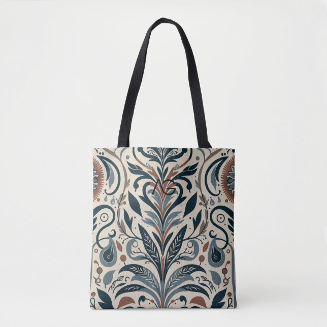 Aria Grace Urban Bloom Linear Abstract Print Tygkasse (Framsida)