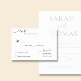 ARIA Minimalist RSVP-kort för bröllop och eveneman Tilläggskort