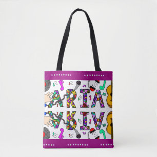 Aria, Namn Whimsical Flowers Music Thmet Tygkasse