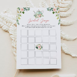 ARIA Tea Party Möhippa Bingo Game Inbjudningar