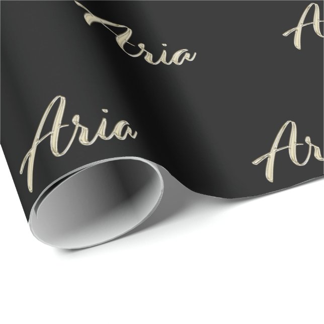Aria white gold Handwriting Geschenkpapier Presentpapper (Rullad Hörn)