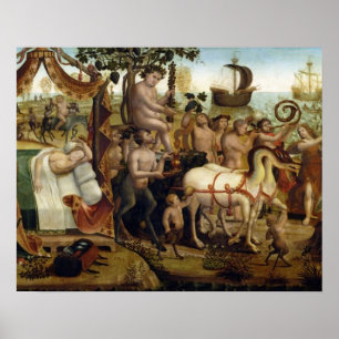 Ariadne i Naxos, från Theseus story (olja) Poster