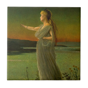 Ariadne vid Naxos John Atkinson Grimshaw Kakelplatta