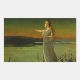 Ariadne vid Naxos John Atkinson Grimshaw Rektangulärt Klistermärke