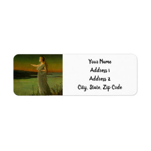 Ariadne vid Naxos John Atkinson Grimshaw Returadress Etikett