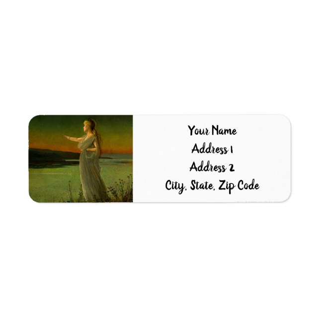 Ariadne vid Naxos John Atkinson Grimshaw Returadress Etikett (Framsidan)