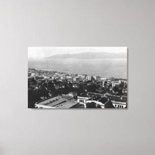 Arial beskådar av Astoria, Oregon fotograferar Canvastryck