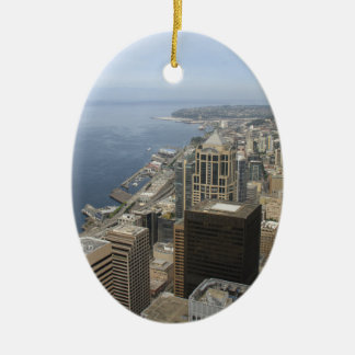 Arial beskådar av Seattle Julgransprydnad Keramik
