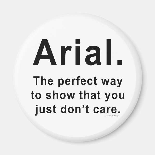 Arial Font Humor Mugg Magnet (Framsidan)
