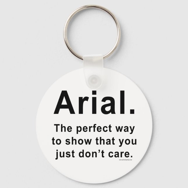 Arial Font Humor Mugg Nyckelring (Framsida)