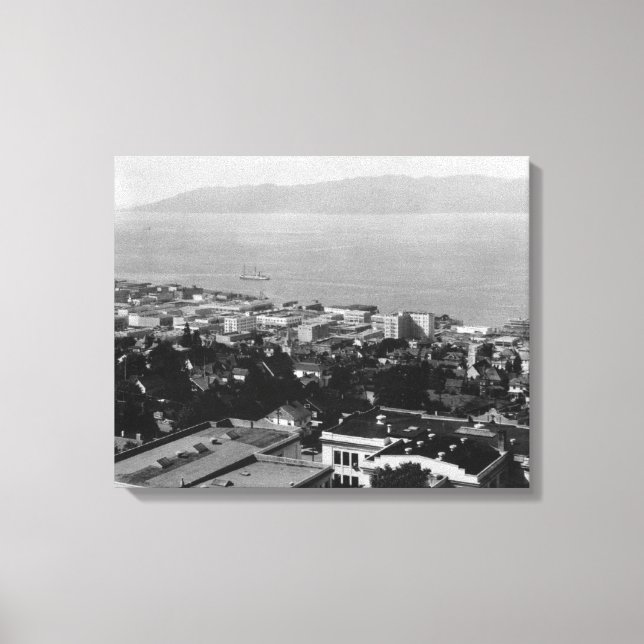 Arial View of Astoria, Oregon Photograph Canvastryck (Framsida)