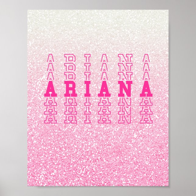 Ariana Rosa Anpassningsbar Upprepa Namn Poster (Framsidan)