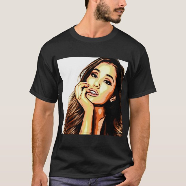 Arianna Grande Photo Ansikte Design T Shirt (Framsida)