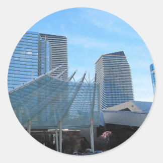 Arias fontän och arkitektur i Las Vegas Runt Klistermärke