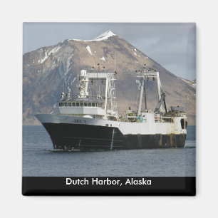 Arica som fiskar trawleren i holländsk hamn, magnet