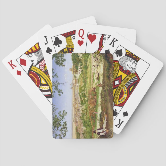 Ariccia italien, 1860 (olja på panel) spel kort (Baksidan)