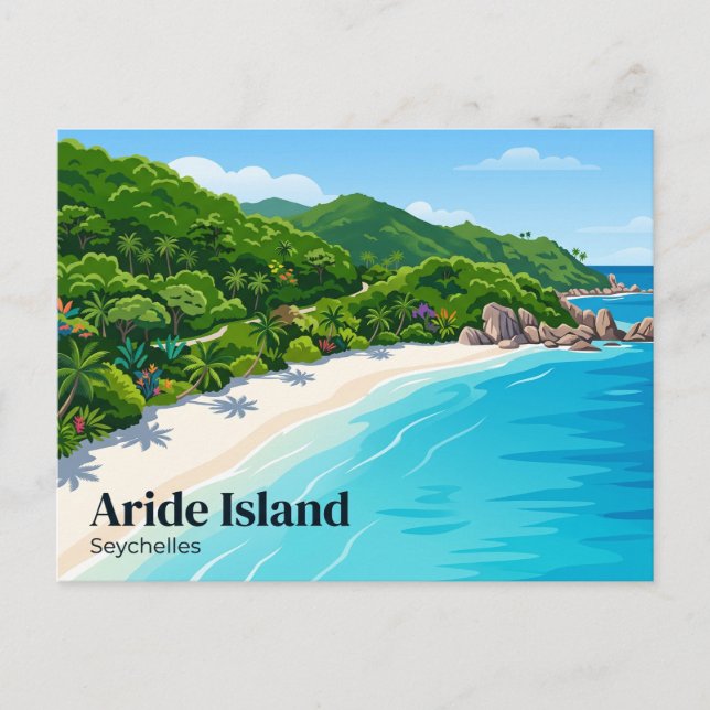 Aride Island Naturreservat Seychellerna Vykort (Framsida)