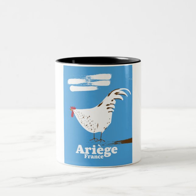 Ariège Frankrike resaffisch. Två-Tonad Mugg (Center)