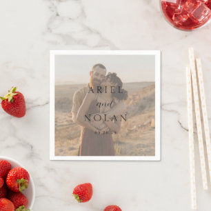 Ariel Elegant Photo Modern Bröllop Pappersservett