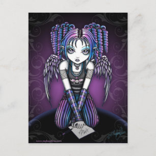 Ariel Gothic Knealing Fairy Postcard Vykort