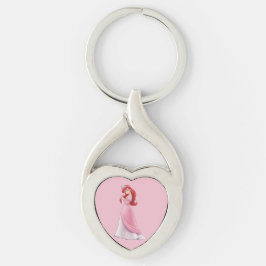 Ariel Keychain Twisted Heart Silverfärgad Nyckelring