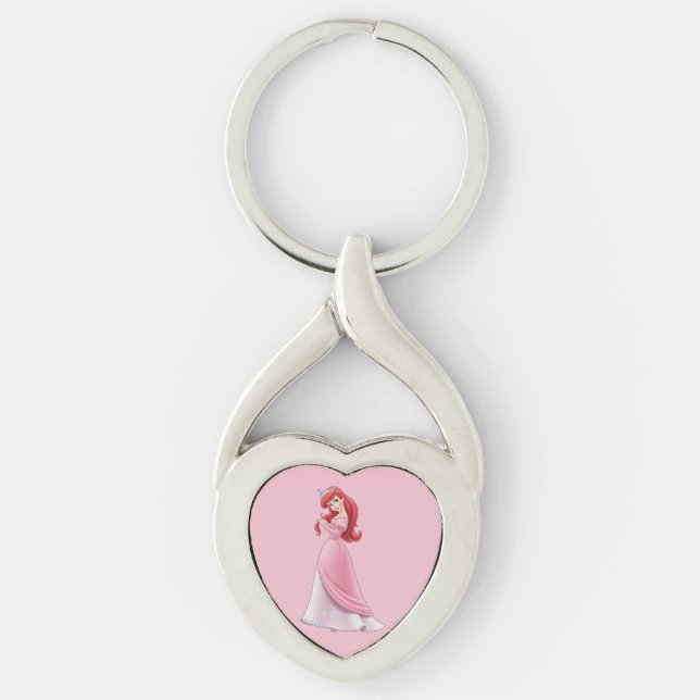 Ariel Keychain Twisted Heart Silverfärgad Nyckelring (Framsidan)