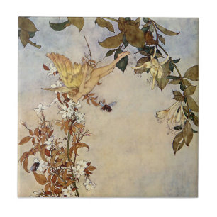 “Ariel och biet” av Edmund Dulac Kakelplatta