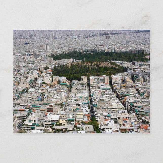 Ariel View of Aten på ett vykort (Framsida)