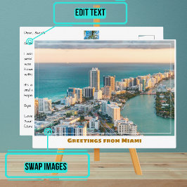 Ariel View of South Beach Miami Florida Vykort