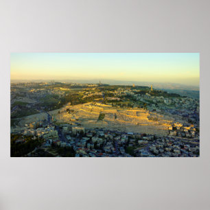 Ariel View of the Mount Olife Jersalem Israel Poster