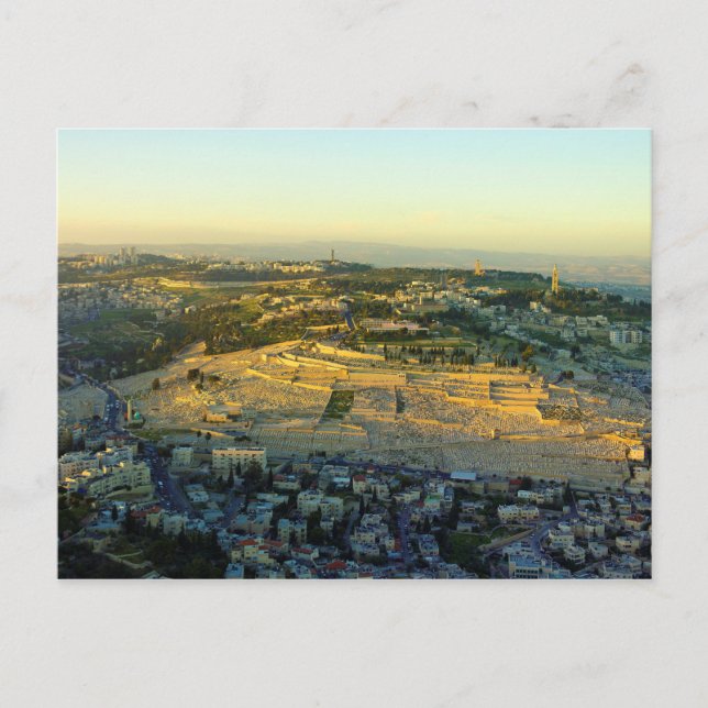 Ariel View of the Mount Olife Jersalem Israel Vykort (Framsida)